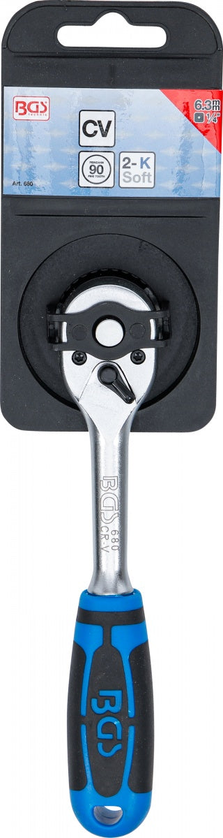 REVERSIBLE RATCHET | STRAIGHT DESIGN | FINE TOOTH | 6.3 MM (1/4") (680)