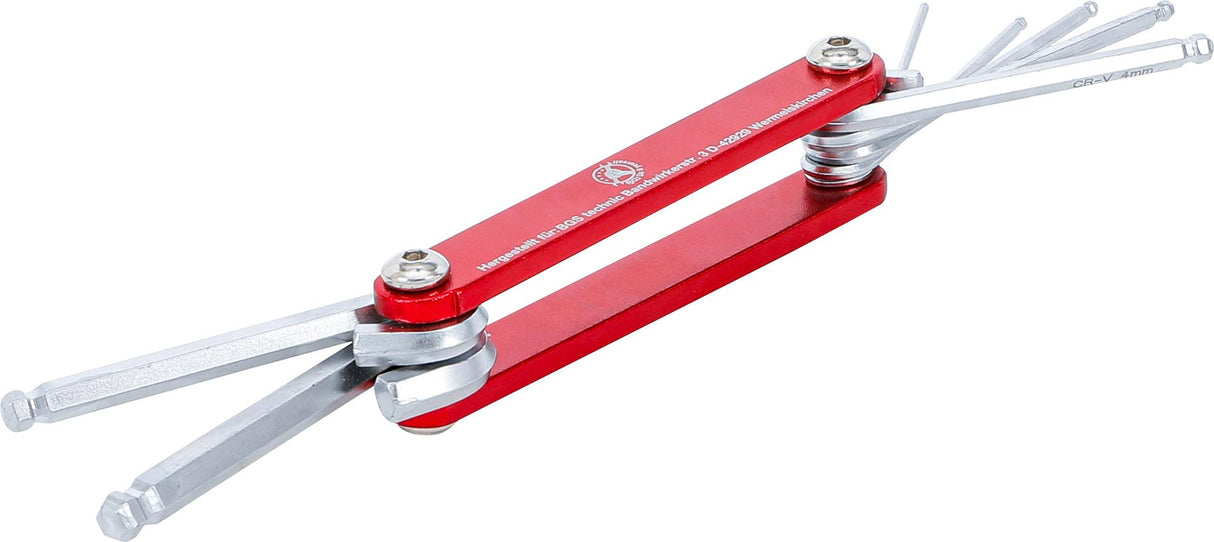 FOLDABLE KEY |INTERNAL HEXAGON WITH BALL POINT 1.5 - 6 MM | 7 PCS. (7847)