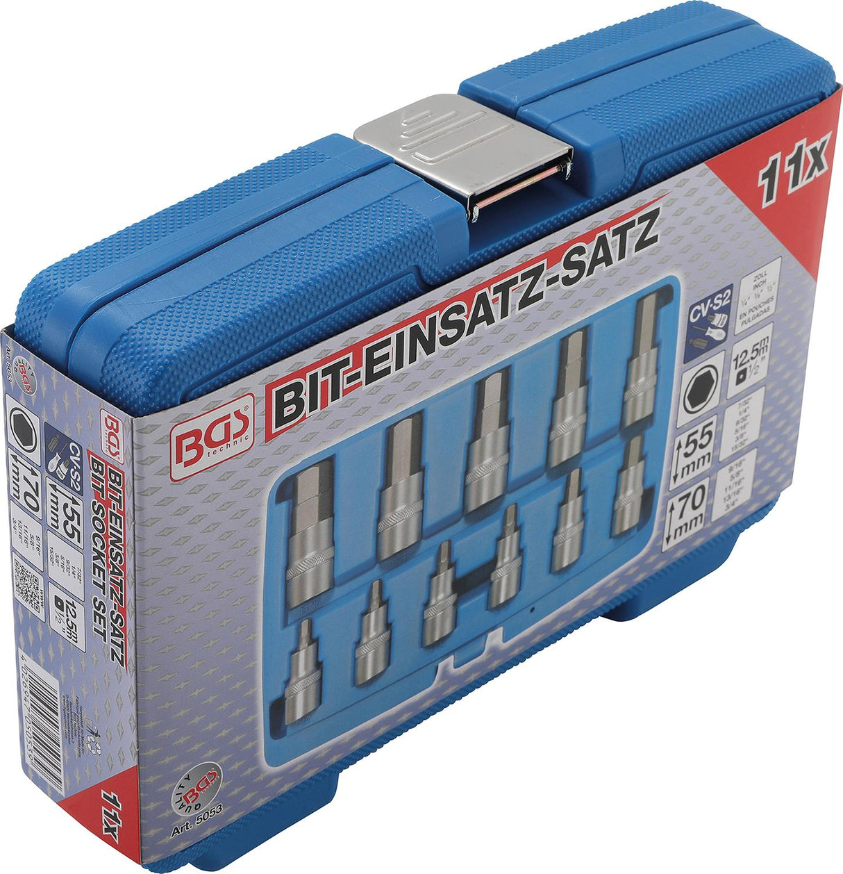 BIT SOCKET SET | 12.5 MM (1/2") DRIVE | INTERNAL HEXAGON 7/32" - 13/16" | INCH SIZES | 11 PCS. (5053)