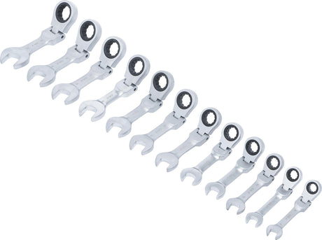 RATCHET COMBINATION WRENCH SET | SHORT | ADJUSTABLE | 8 - 19 MM | 12 PCS. (6543)