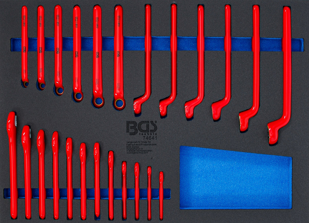 TOOL TRAY 3/3: VDE RING SPANNER AND VDE SINGLE OPEN END SPANNER SET | 24 PCS. (74641)