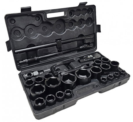 IMPACT SOCKET SET | CR-MO | 6-POINT | 25 MM (1") | 20 MM (3/4") | 26 PCS. (H4222626)