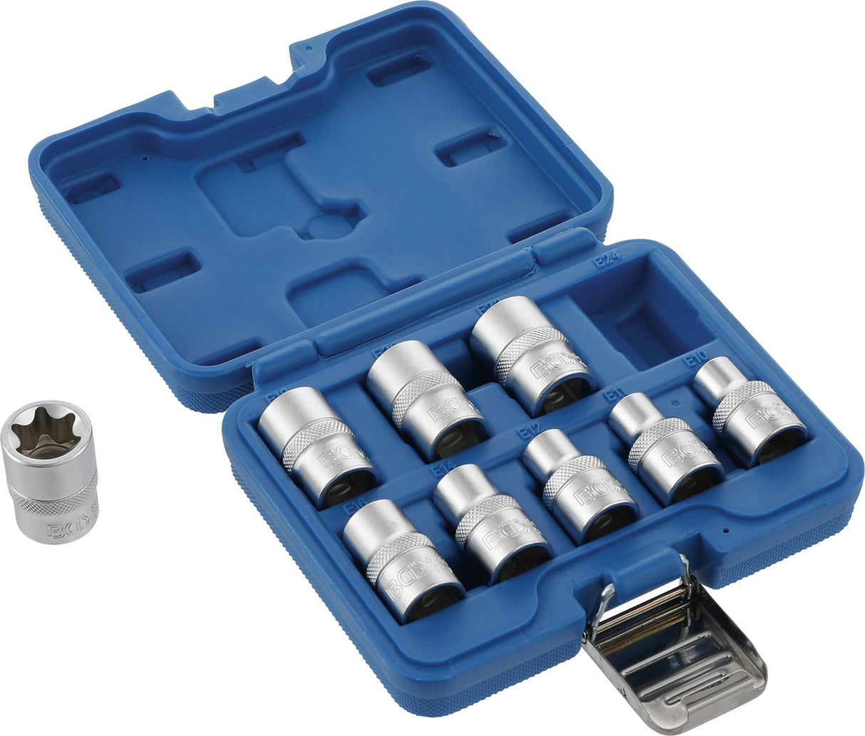 SOCKET SET, E-TYPE | 12.5 MM (1/2") DRIVE | E10 - E24 | 9 PCS. (6425)