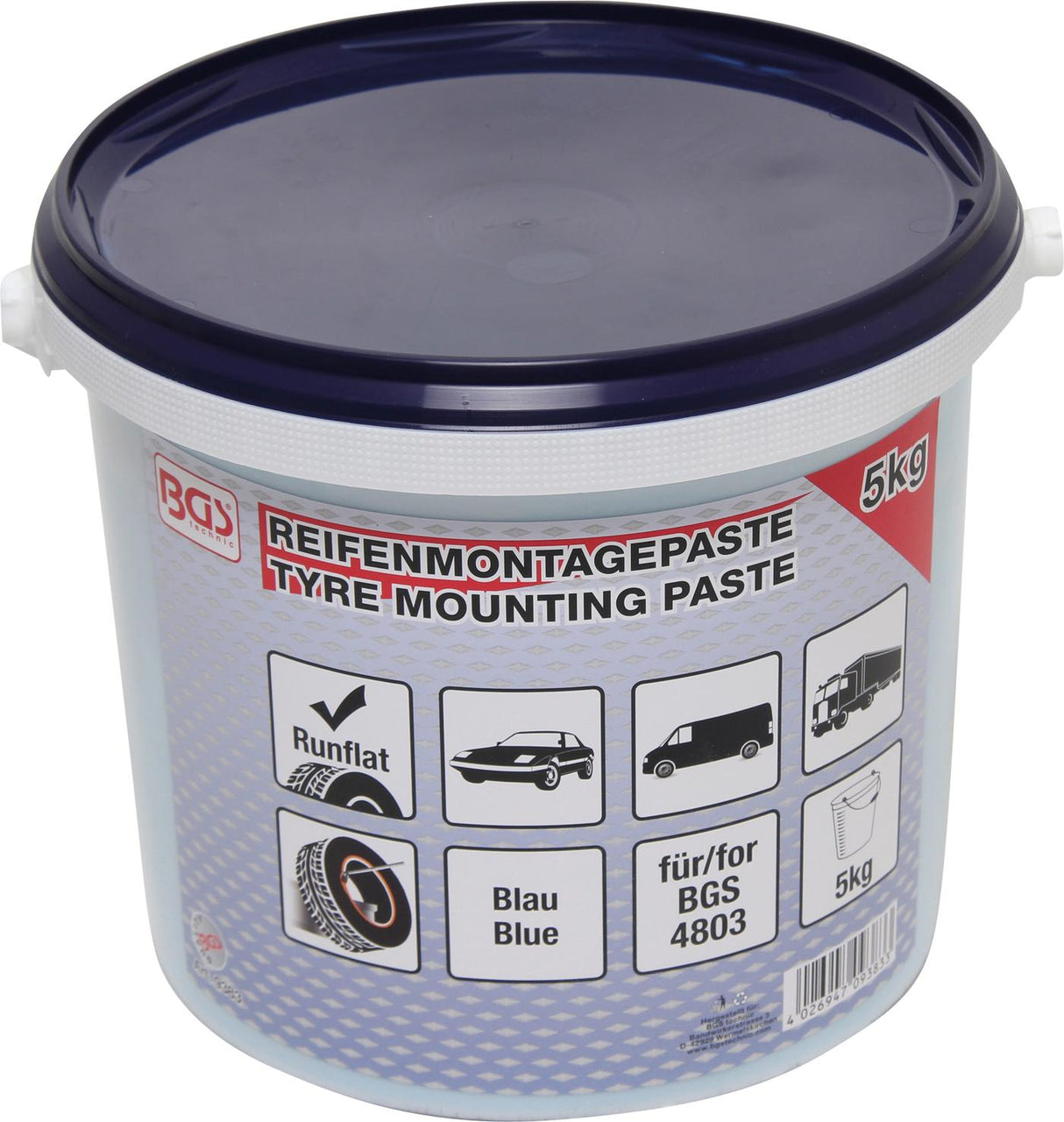 TYRE FITTING GREASE FOR RUN FLAT TYRES | BLUE | 5 KG (9383)