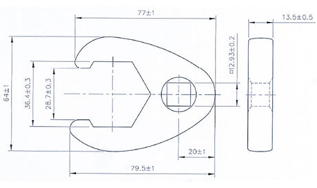 CROWFOOT SPANNER | 12.5 MM (1/2") DRIVE | 36 MM (1759-36)