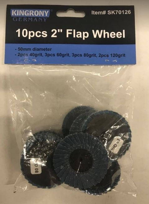 FLAP SANDING DISCS | Ø 50 MM | GRIT 40 / 60 / 80 / 120 | 10 PCS. (SK70126)