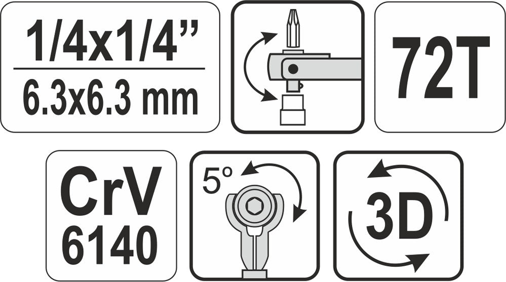 SWIVEL 2 IN 1 RATCHET HANDLE (YT-03311)