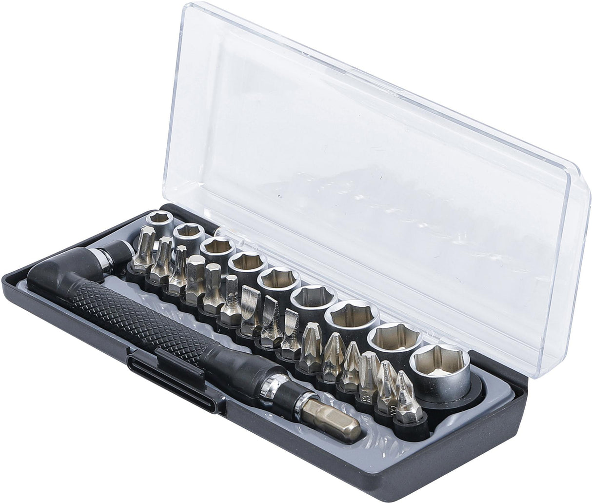 BIT AND SOCKET/HEXAGON KEY SET | 6.3 MM (1/4") DRIVE | 26 PCS. (20802)