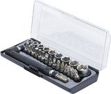 BIT AND SOCKET/HEXAGON KEY SET | 6.3 MM (1/4") DRIVE | 26 PCS. (20802)