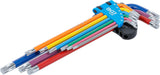 L-TYPE WRENCH SET | MULTICOLOUR | EXTRA LONG | T-STAR (FOR TORX) T10 - T50 | 9 PCS. (74459B)