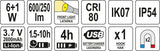 WORKSHOP LAMP 6W COB, 600LM + 250LM (YT-08558)