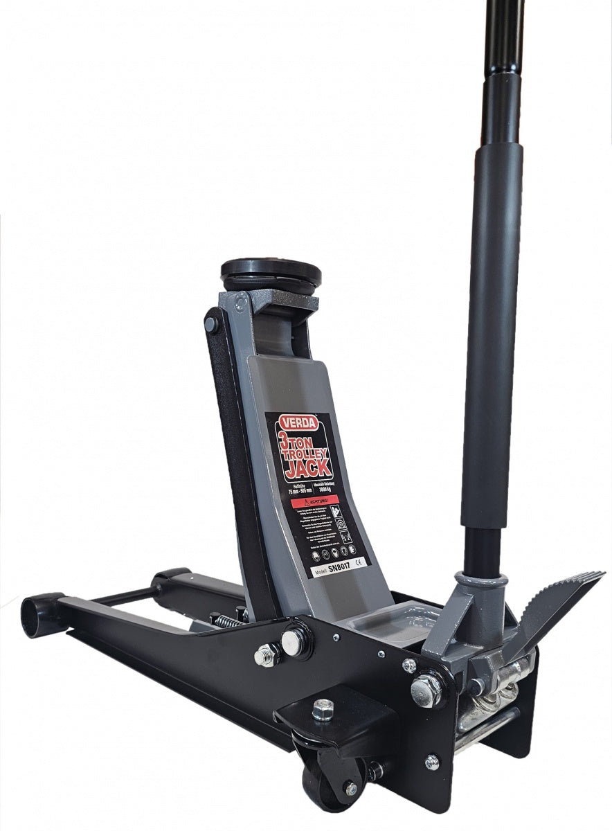 JACK WITH WHEELS | WITH PEDAL | 2 RUBBER PADS | DOUBLE PISTON | 75- 505 MM | 3.0 T (FJ25-B)