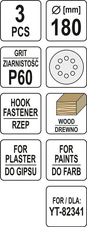 SAND PAPER FOR DRYWALL 180MM P60 (YT-83461)