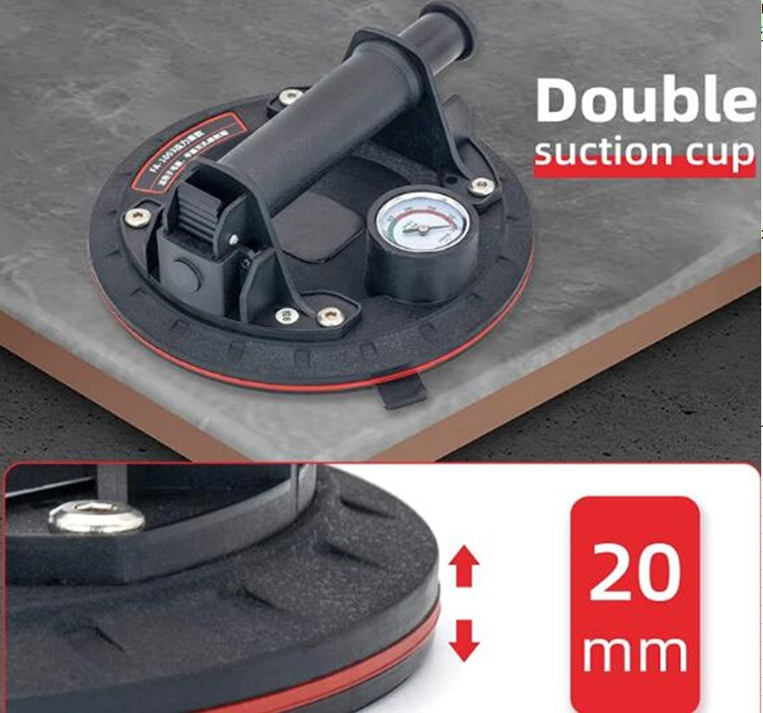VACUUM SUCTION CUP LIFTER | EXTRA STRONG | WITH PRESSURE GAUGE | 8“ | Ø 200 MM (VSC8G)