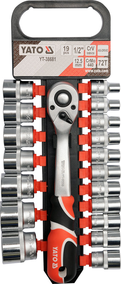 SOCKET SET 1/2" 19PCS (YT-38681)