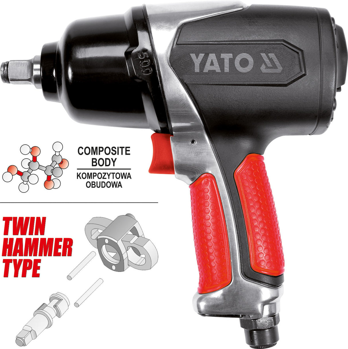 PNEUMATIC IMPACT WRENCH 1/2" 680NM (YT-09524)