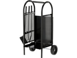 FIREWOOD STAND WITH FIREPLACE ACCESSORIES / TROLLEY UP TO 20 KG | 810 X 420 X 360 MM (33330)