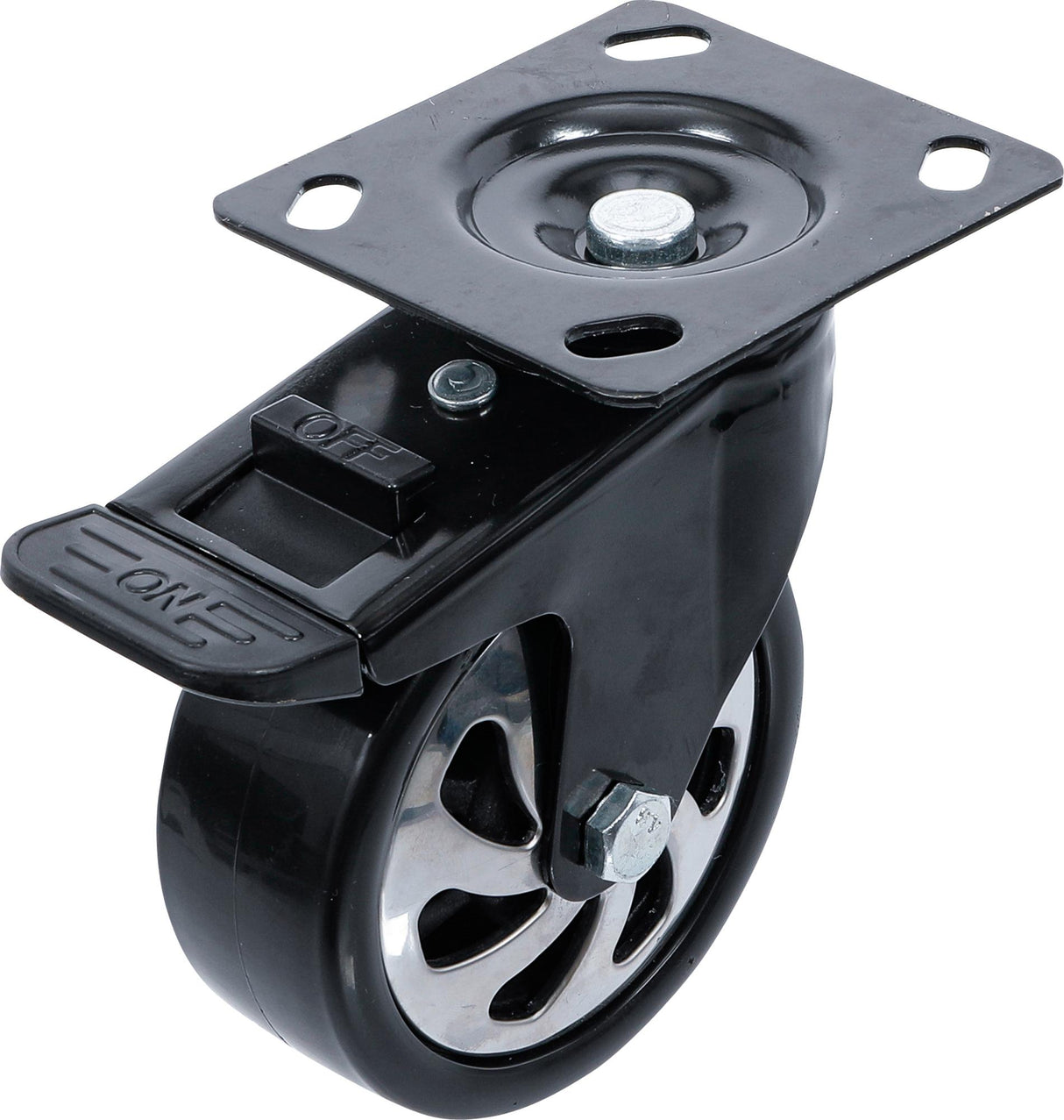 SWIVEL CASTOR | WITH ASSEMBLY PLATE AND BRAKE | FOR BGS 4107, 4204, 4205, 4206, 4199 (4107-3)