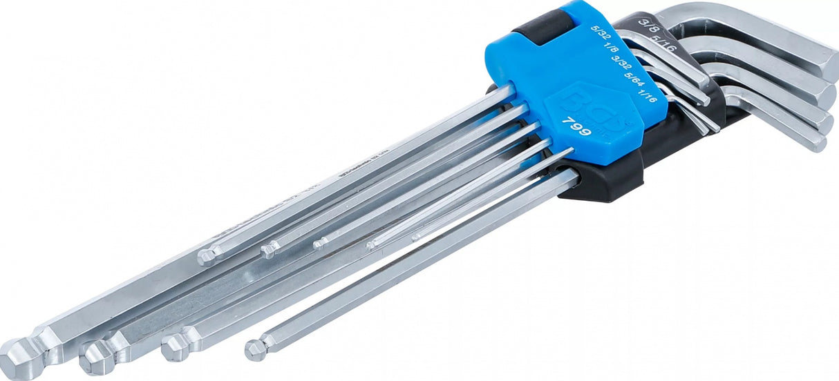L-TYPE WRENCH SET | INCH SIZES | INTERNAL HEXAGON / INTERNAL HEXAGON WITH BALL HEAD 1/16" - 3/8" | 9 PCS. (799)