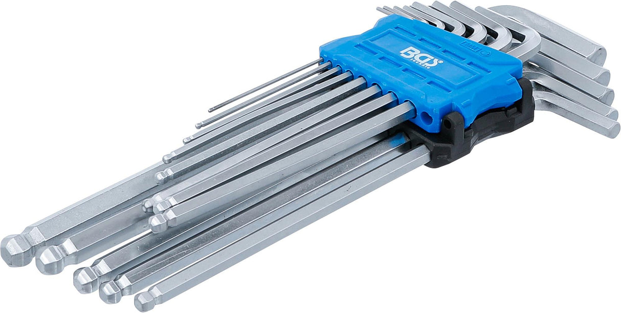 L-TYPE WRENCH SET | EXTRA LONG | INTERNAL HEXAGON / INTERNAL HEXAGON WITH BALL HEAD 1.5 - 10 MM | 13 PCS. (9799)
