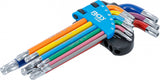 L-TYPE WRENCH SET | MULTICOLOUR | T-STAR TAMPERPROOF (FOR TORX) WITH BALL HEAD T10 - T50 | 9 PCS. (74464B)