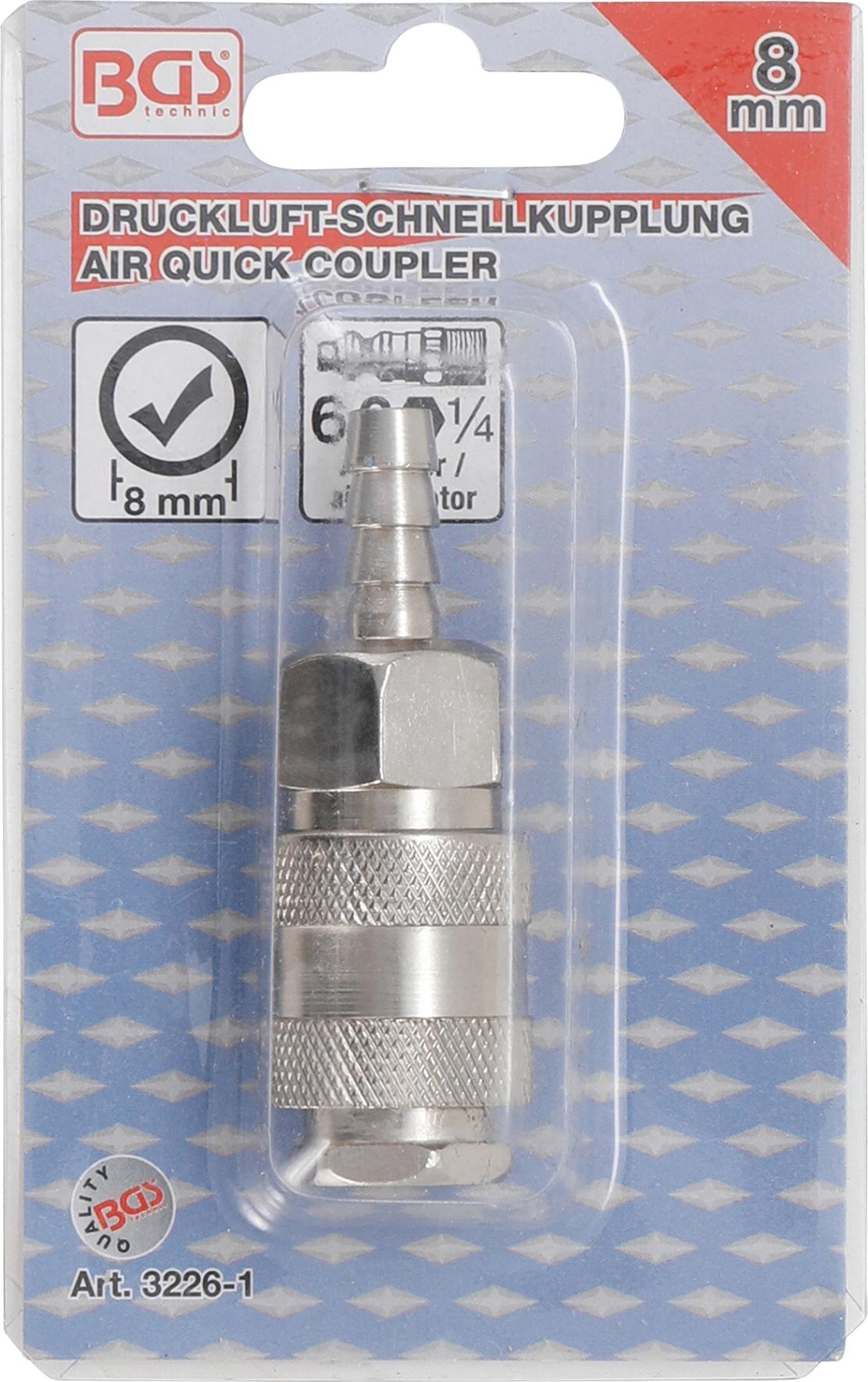 AIR QUICK COUPLER WITH 8 MM HOSE CONNECTION (3226-1)