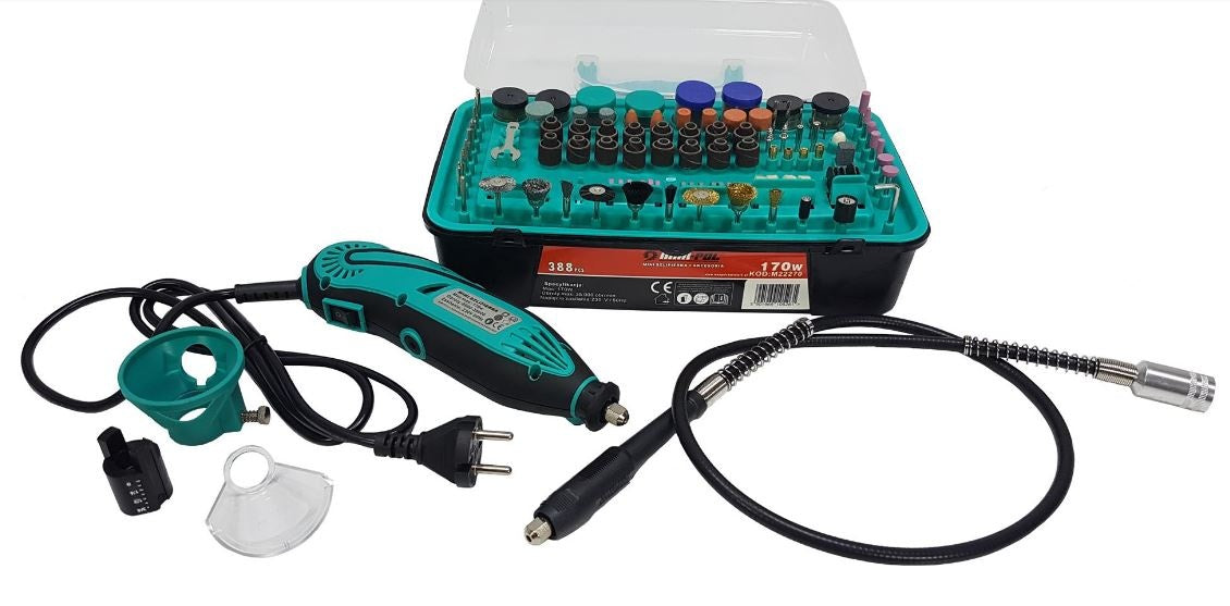 ENGRAVER / GRINDER | WITH FLEXIBLE EXTENSION AND ACCESSORIES | 388 PCS. (M22270)