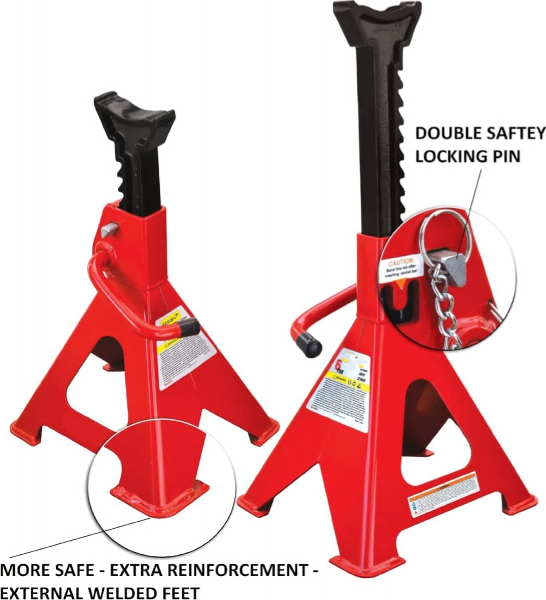 JACK STAND SET 6 T | WITH PADS | 410-610 MM | 2 PCS. (JS6T)