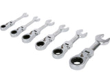 RATCHETING STUBBY WRENCH SET | REVERSIBLE | SWIVEL HEAD | 8 - 17 MM | 6 PCS (YT-16977)