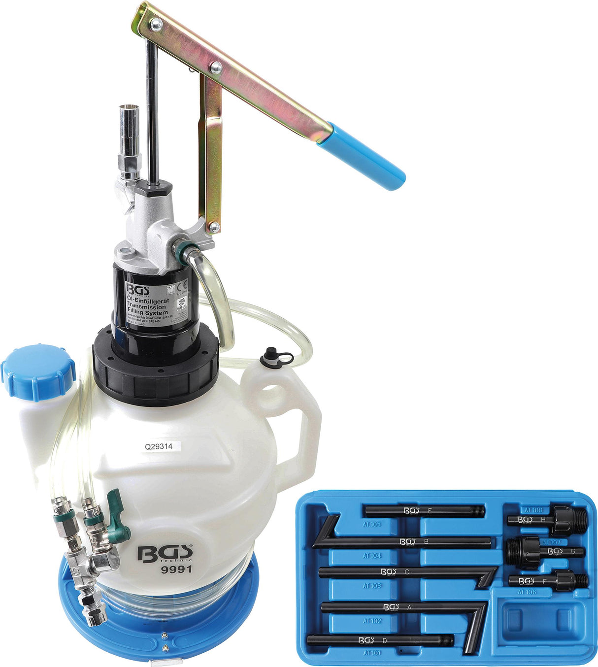 TRANSMISSION OIL FILLING TOOL WITH HAND PUMP | WITH RETURN SYSTEM | WITH 8 ADAPTORS | 7 L (9991)