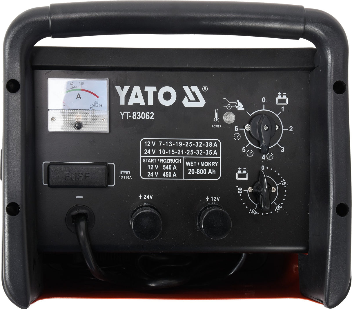 BATTERY CHARGER, JUMP START. 20-800 AH (YT-83062)