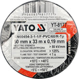 INSULATION TAPE 0.19MM 50MMX33M BLACK (YT-8177)