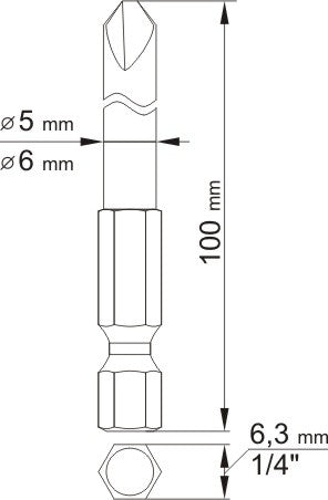 SCREWDRIVER BITS -TRIWING NR2;NR4 L100MM (YT-0497)