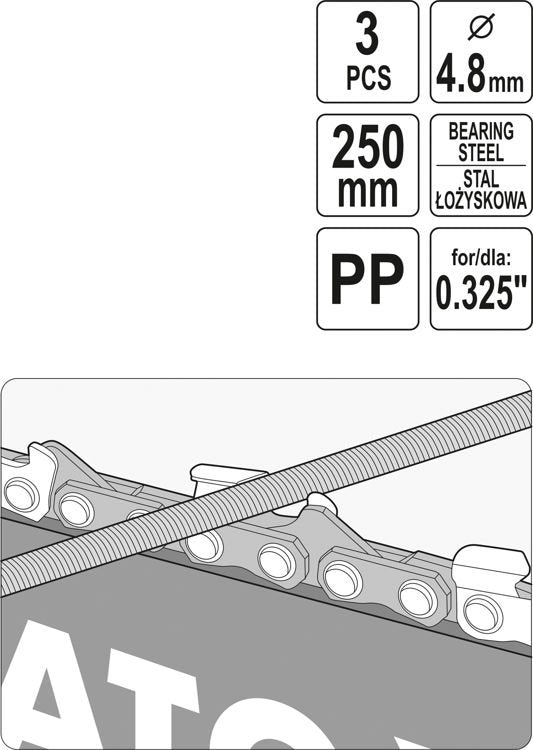 CHAIN SAW FILE WITH GUIDE 4.8MM (YT-85032)