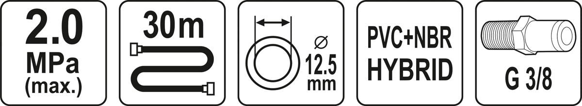 PNEUMATIC HOSE | HYBRID | 12.5 MM X 30 M (YT-24238)