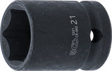 IMPACT SOCKET, HEXAGON | 12.5 MM (1/2") DRIVE | 21 MM (5221)