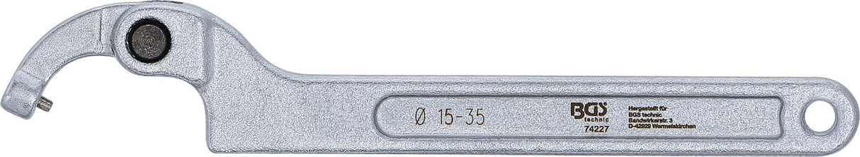 ADJUSTABLE HOOK WRENCH WITH PIN | 15 - 35 MM (74227B)