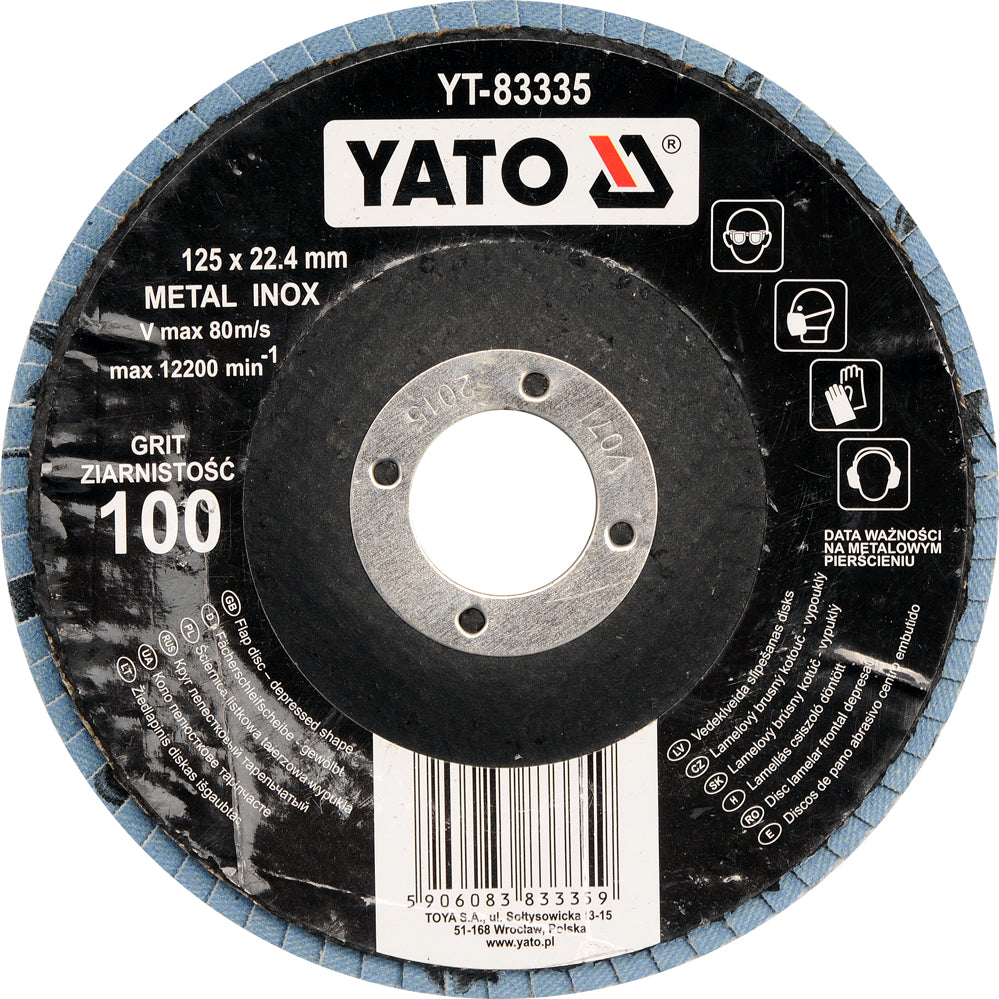 FLAP GRINDING DISC CONVEX SHAPE BLUE 125 MM P80 INOX (YT-83334)