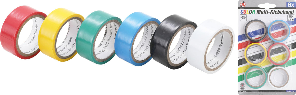 COLOR TAPE ROLL SET | 19 X 3.5 M | 6 PCS. (3024)