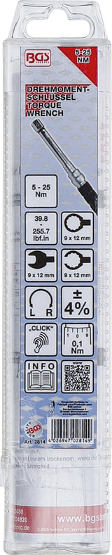 TORQUE WRENCH | 5 - 25 NM | FOR 9 X 12 MM INSERT TOOLS (2814)