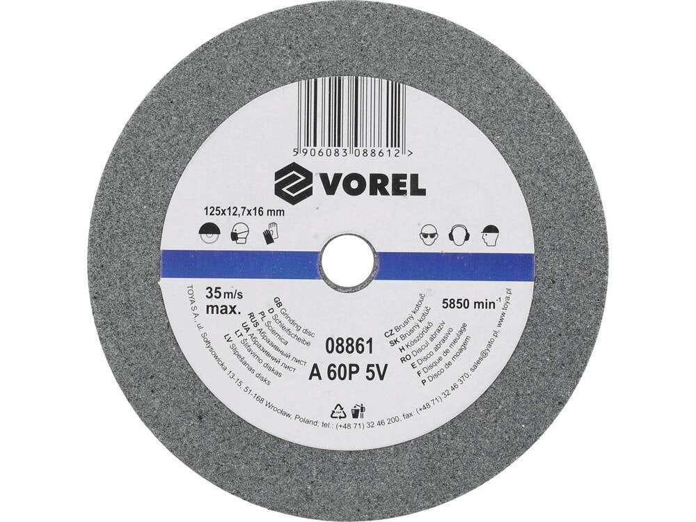 GRINDING WHEEL | COARSE TYPE | 125X12.7X17 MM (08861)