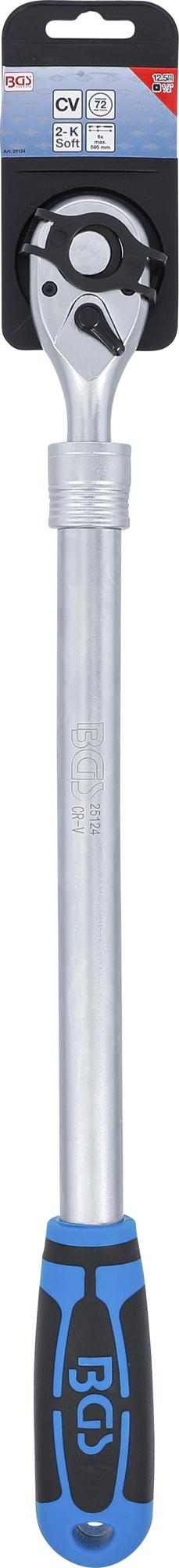 REVERSIBLE RATCHET, EXTENDABLE | EXTRA LONG | 12.5 MM (1/2") | 455 - 595 MM (25124)