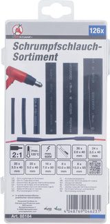 SHRINK TUBE ASSORTMENT | BLACK | 126 PCS. (88184)