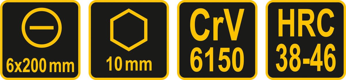 IMPACT SCREWDRIVER | HEX | FLAT 6 X 200 MM (62164)