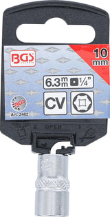 SOCKET, HEXAGON | 6.3 MM (1/4") DRIVE | 10 MM (2482)