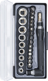 BIT AND SOCKET/HEXAGON KEY SET | 6.3 MM (1/4") DRIVE | 26 PCS. (20802)