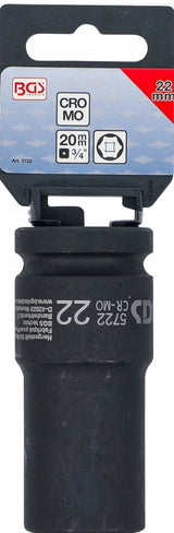 IMPACT SOCKET HEXAGON, DEEP | 20 MM (3/4") DRIVE | 22 MM (5722)