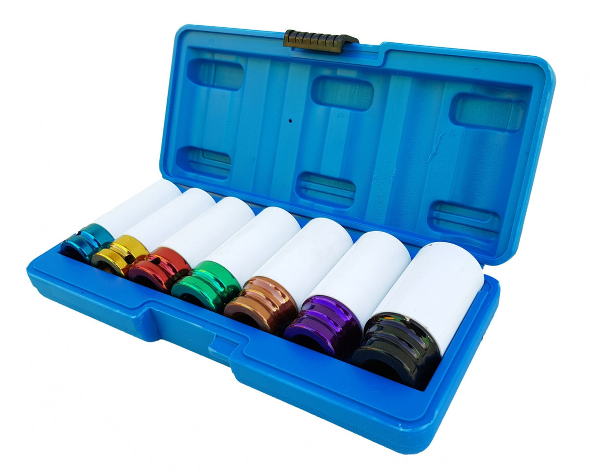 THIN-WALLED IMPACT SOCKET SET WITH PROTECTION | 12.5 MM (1/2") | 7 PCS. (SK7207)