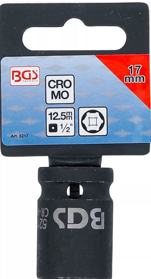IMPACT SOCKET, HEXAGON | 12.5 MM (1/2") DRIVE | 17 MM (5217)