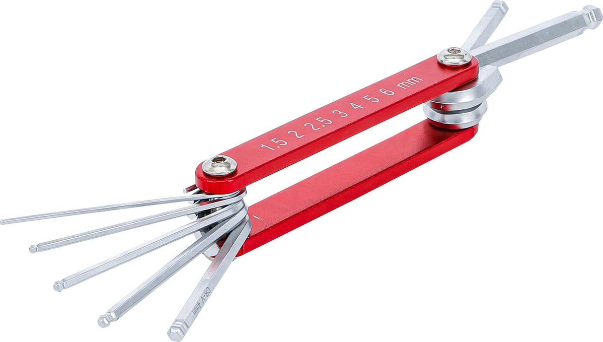 FOLDABLE KEY |INTERNAL HEXAGON WITH BALL POINT 1.5 - 6 MM | 7 PCS. (7847)